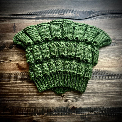Handmade knitted forest freen beanie