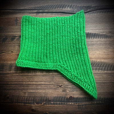 handmade knitted sparkling green cowl