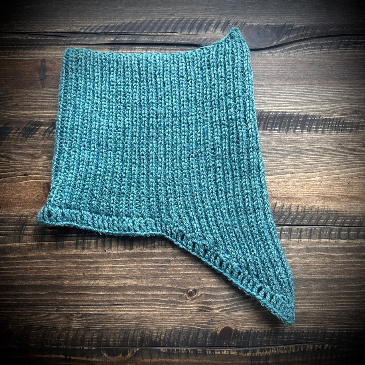 handmade knitted teal cowl