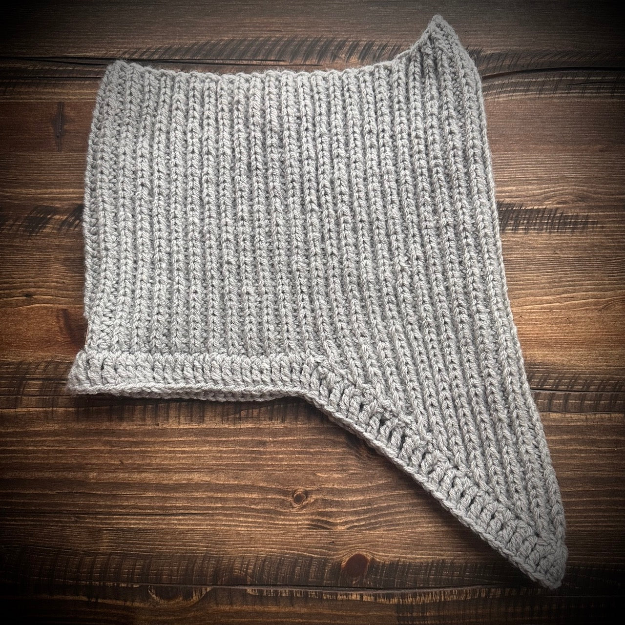 handmade knitted sparkling grey cowl
