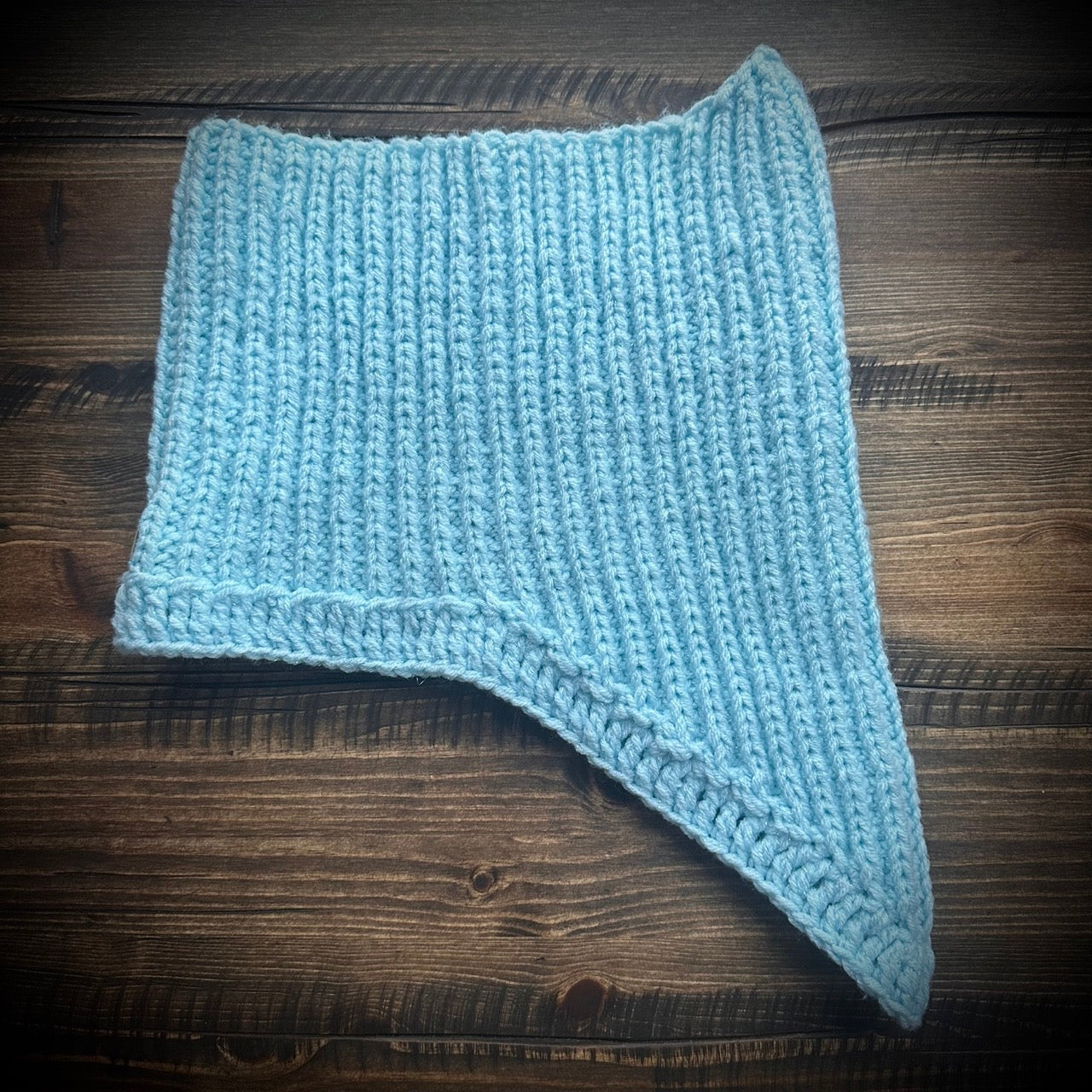 handmade knitted sparkling arctic blue cowl