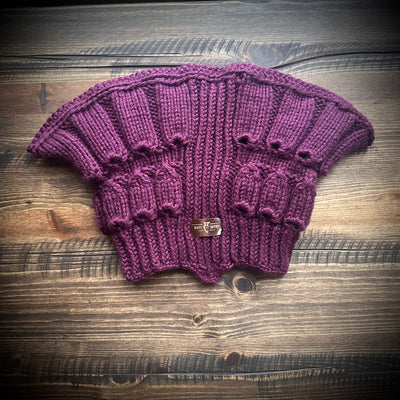 handmade knitted imperial purple beanie