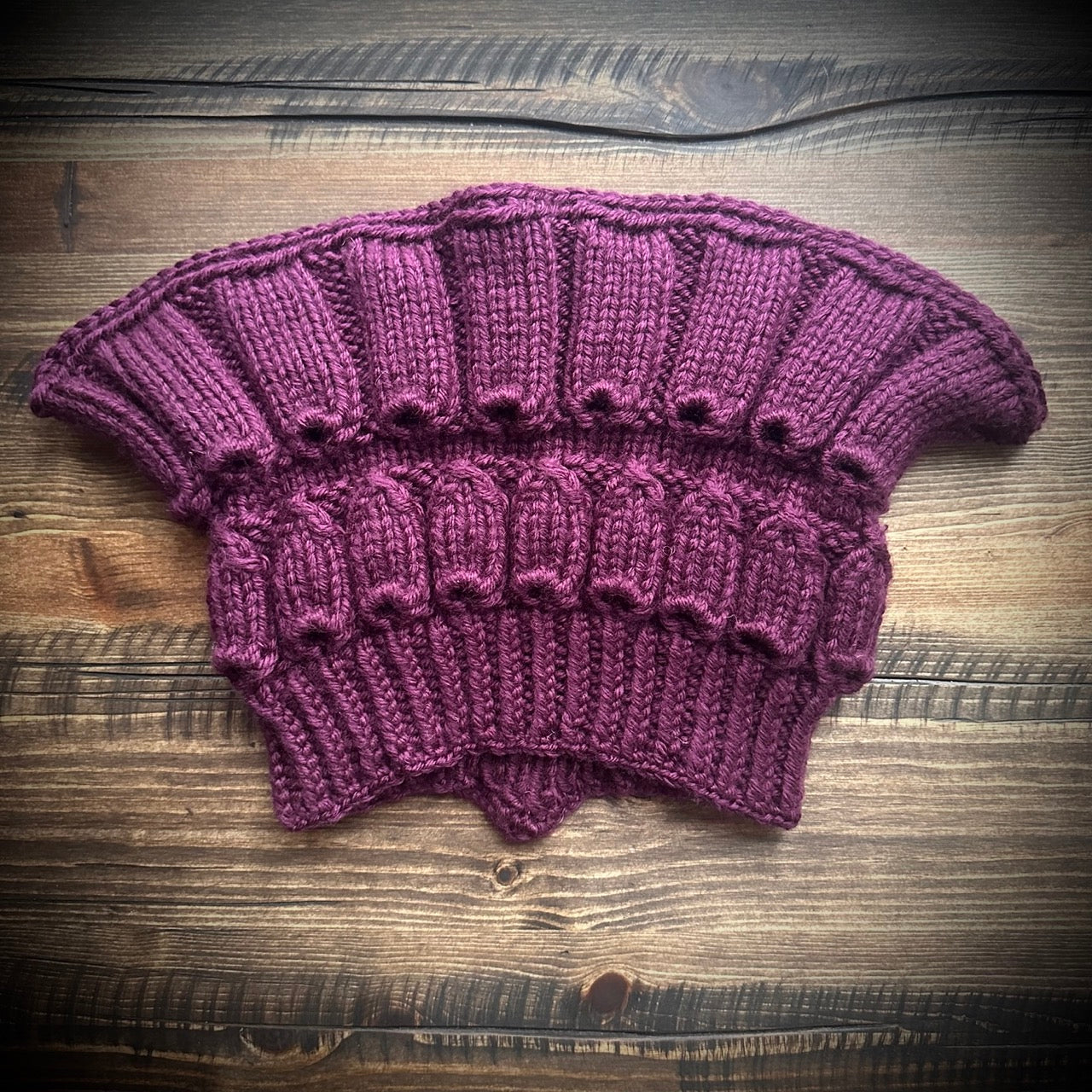 handmade knitted imperial purple beanie