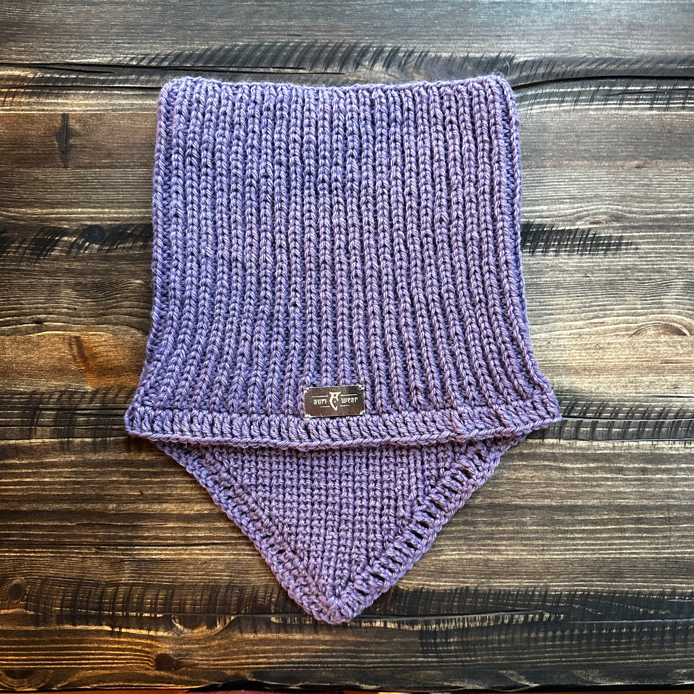 Handmade knitted dreamy lavender cowl