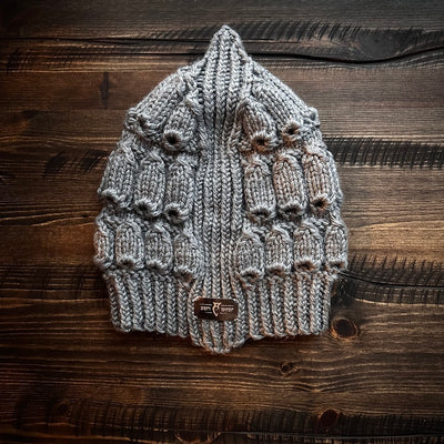 Handmade knitted imperial grey beanie