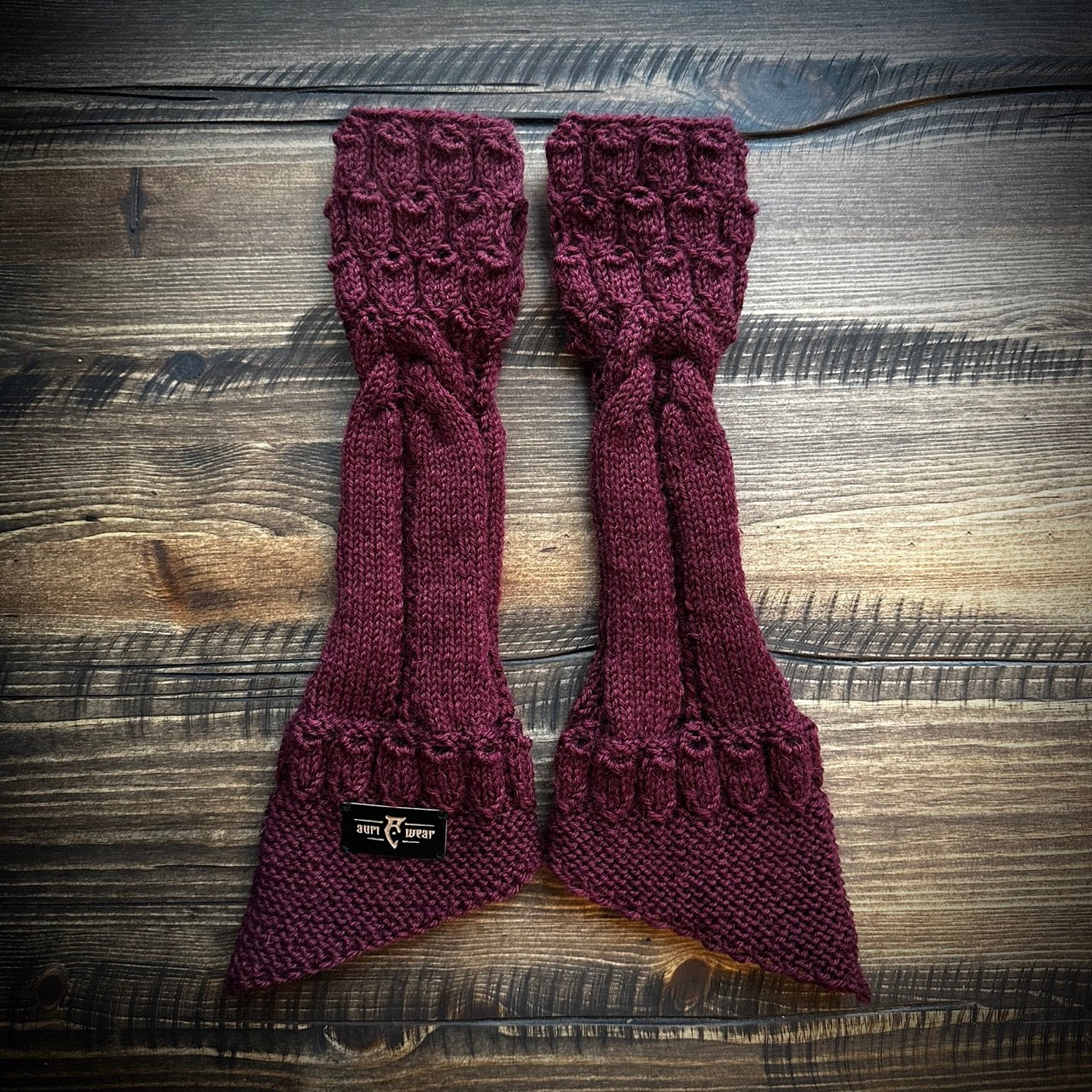Handmade knitted mulled wine arm warmers