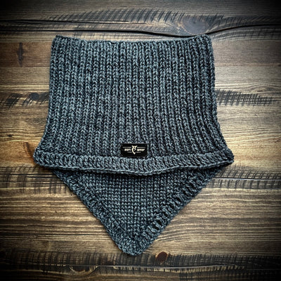 Handmade knitted anchor grey cowl