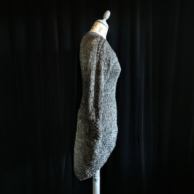 Handmade knitted dreamy grey cocoon sweater