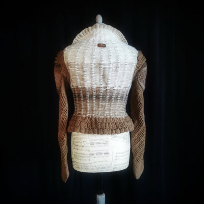 Handmade knitted enlightened brown cardigan