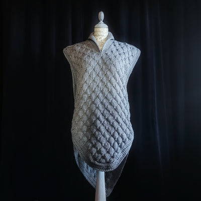 Handmade knitted imperial grey breastplate